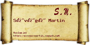 Sóvágó Martin névjegykártya