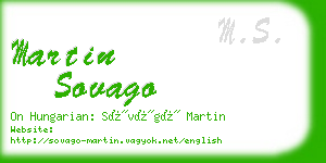 martin sovago business card